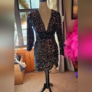 Angel biba Navy sequin mini dress